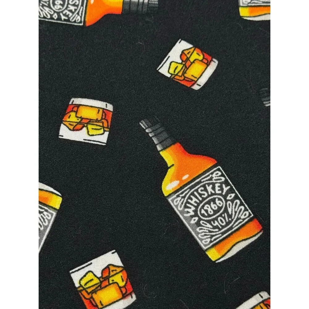 Wearfirst Short Sleeve Black Button Up Size XL Whiskey Graphics